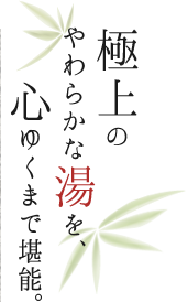 極上のやわらかな湯を、心ゆくまで堪能。